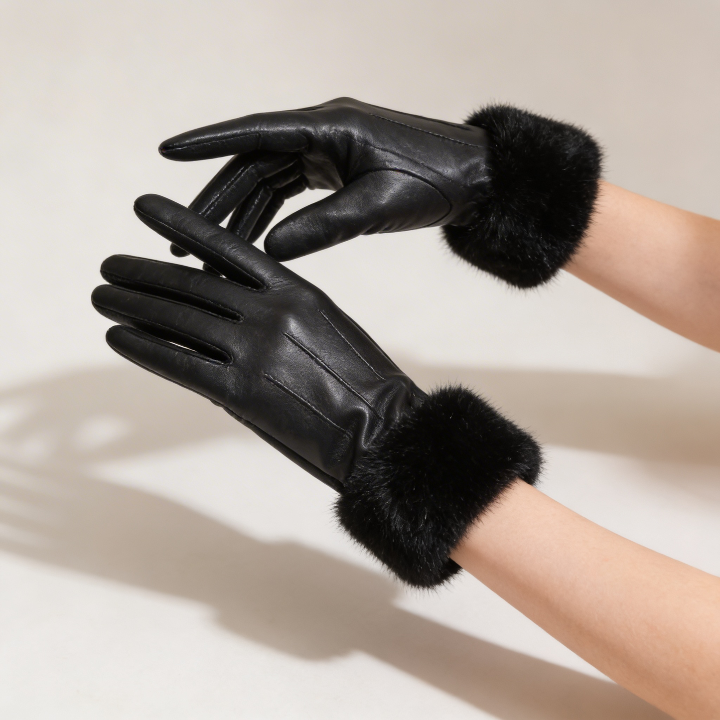 Ruby Fur Gloves