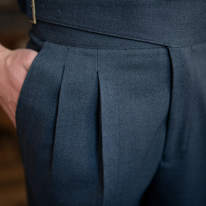 Slim Fit Pleated Trousers