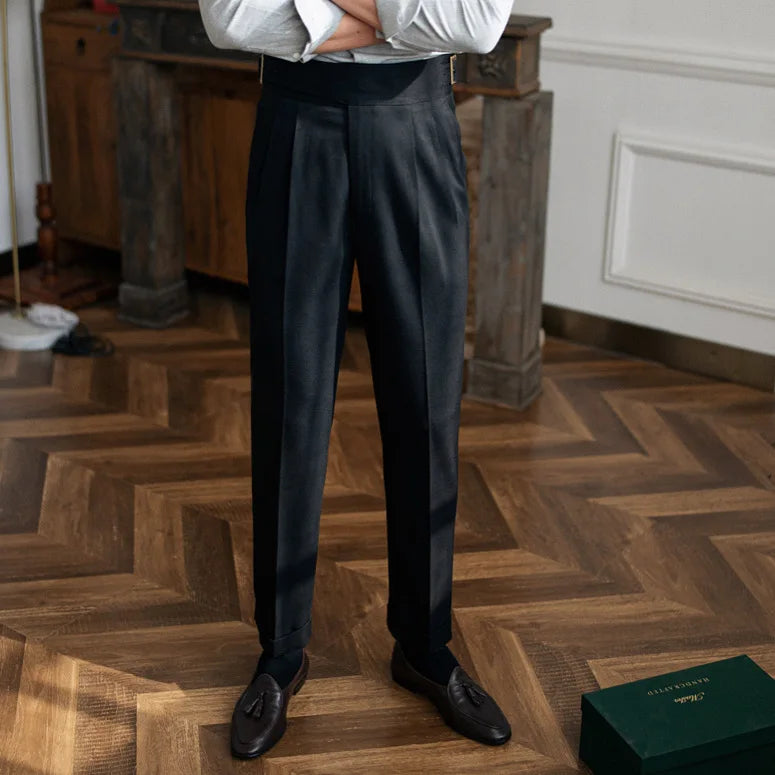 Slim Fit Pleated Trousers