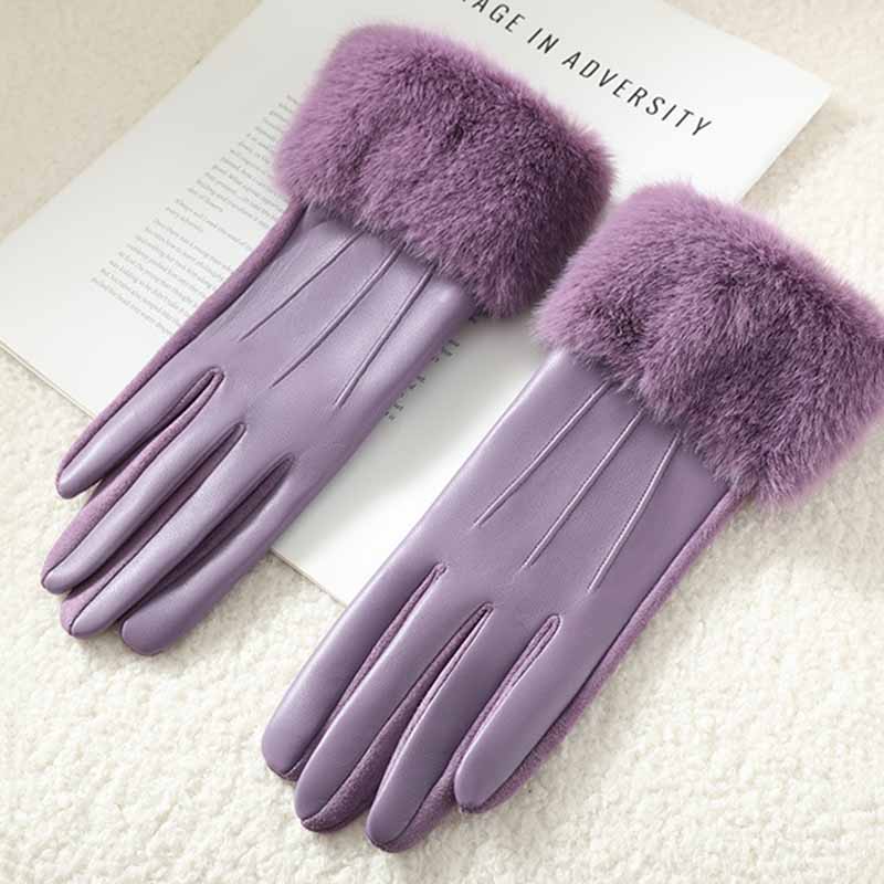 Ruby Fur Gloves