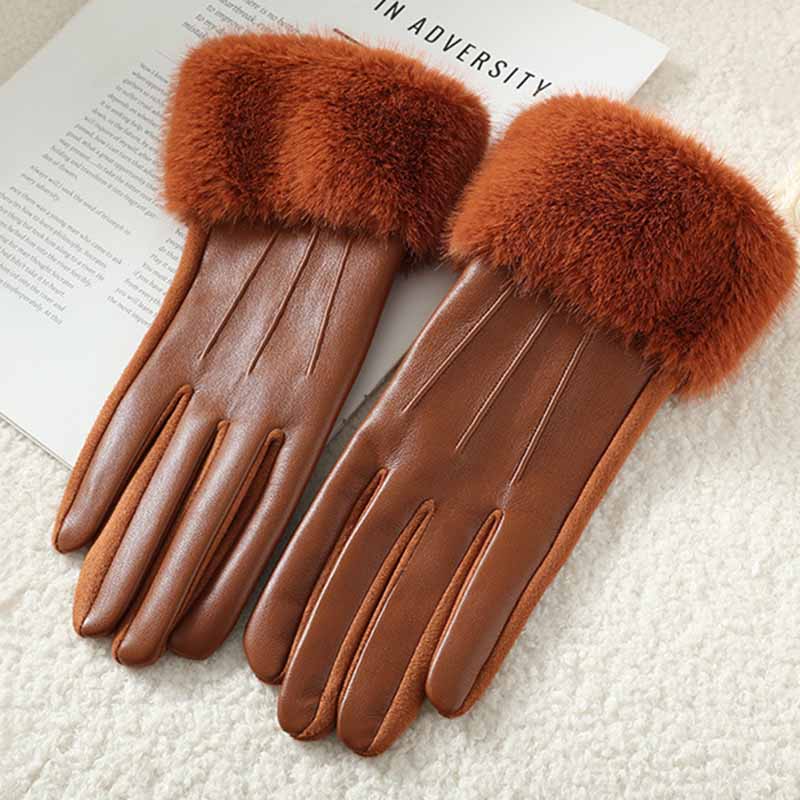Ruby Fur Gloves