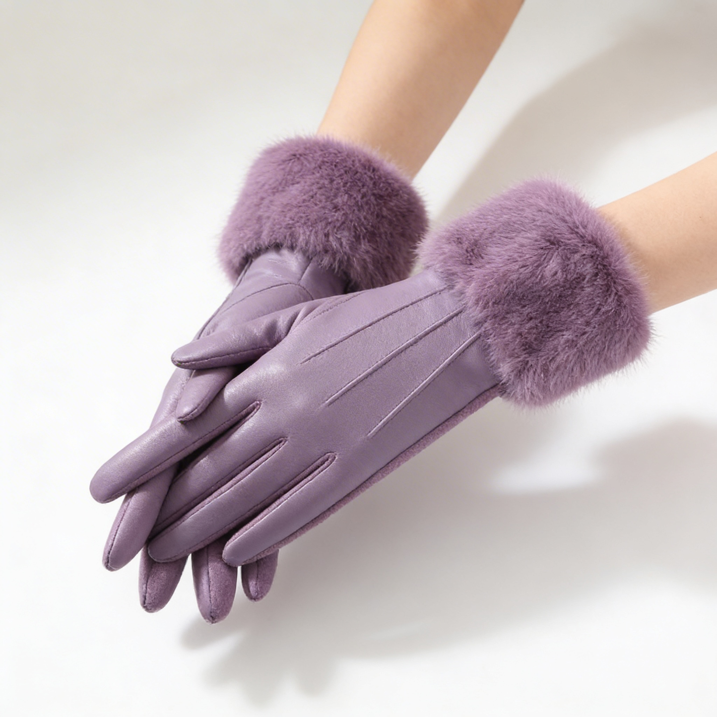 Ruby Fur Gloves