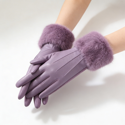 Ruby Fur Gloves