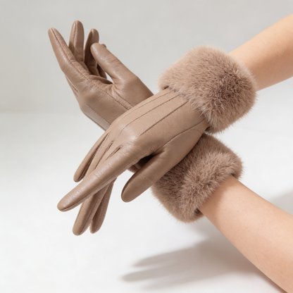 Ruby Fur Gloves