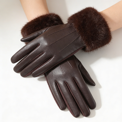 Ruby Fur Gloves